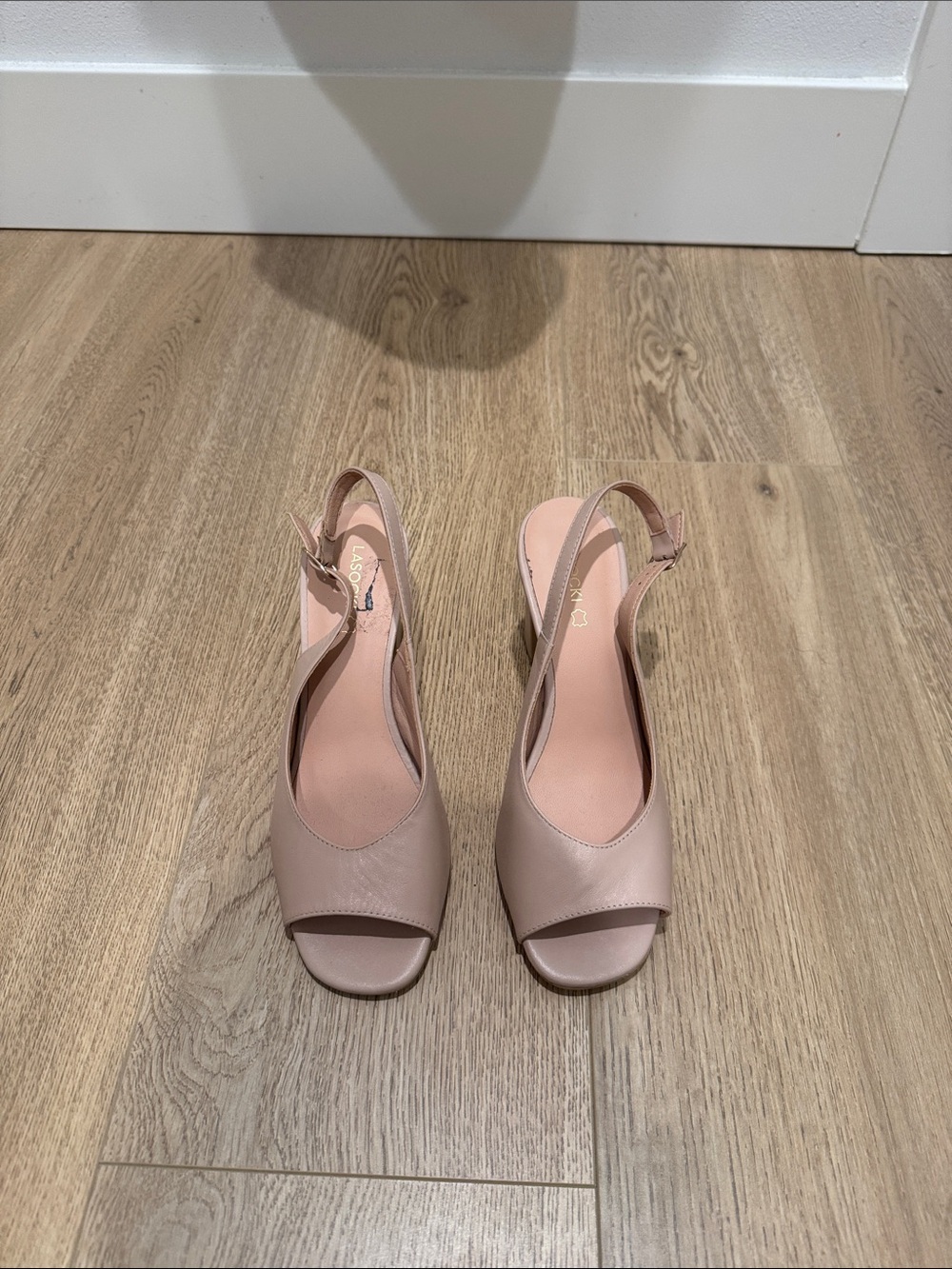 Women’s Nude Slingback Peep-Toe Heels
